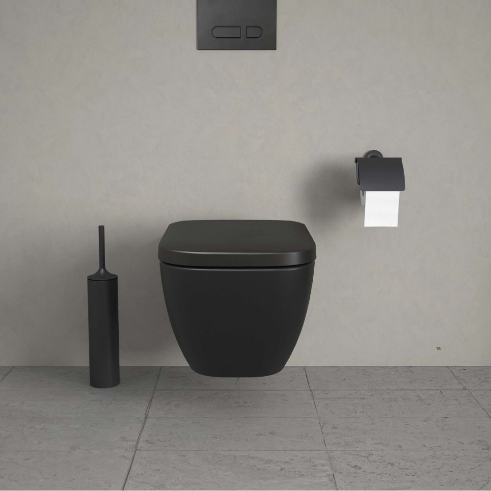 Black Wall Hung Toilet with Soft Close Seat